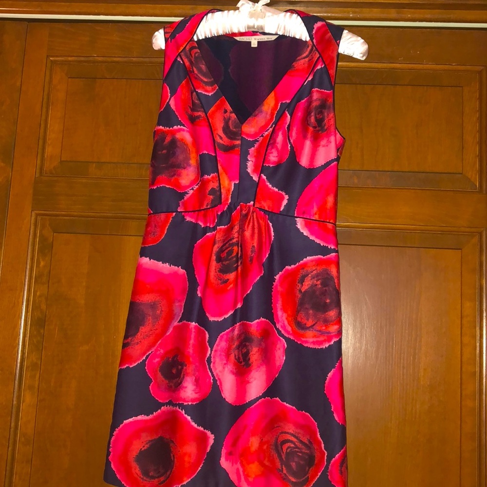 Rachel Roy navy and red rose mini dress